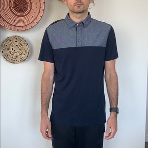 Banana Republic Luxury Touch Blue Polo Men’s Large